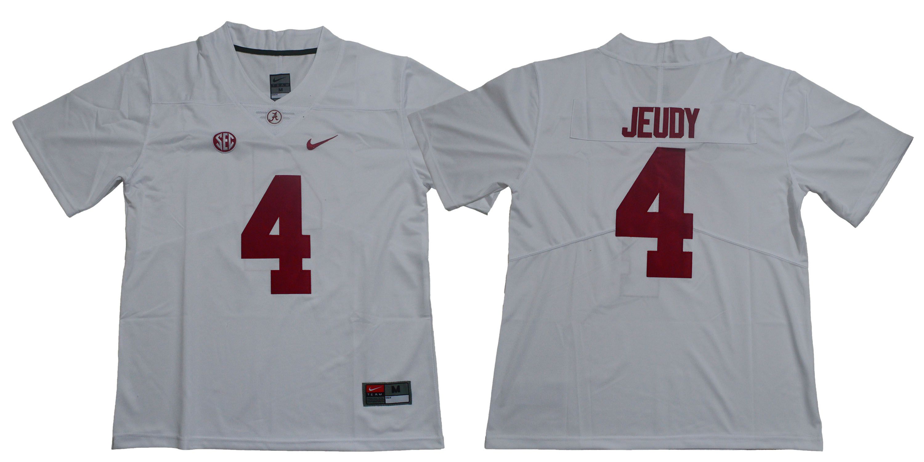 Men Alabama Crimson Tide 4 Jeudy White Legendary Edition NCAA Jerseys